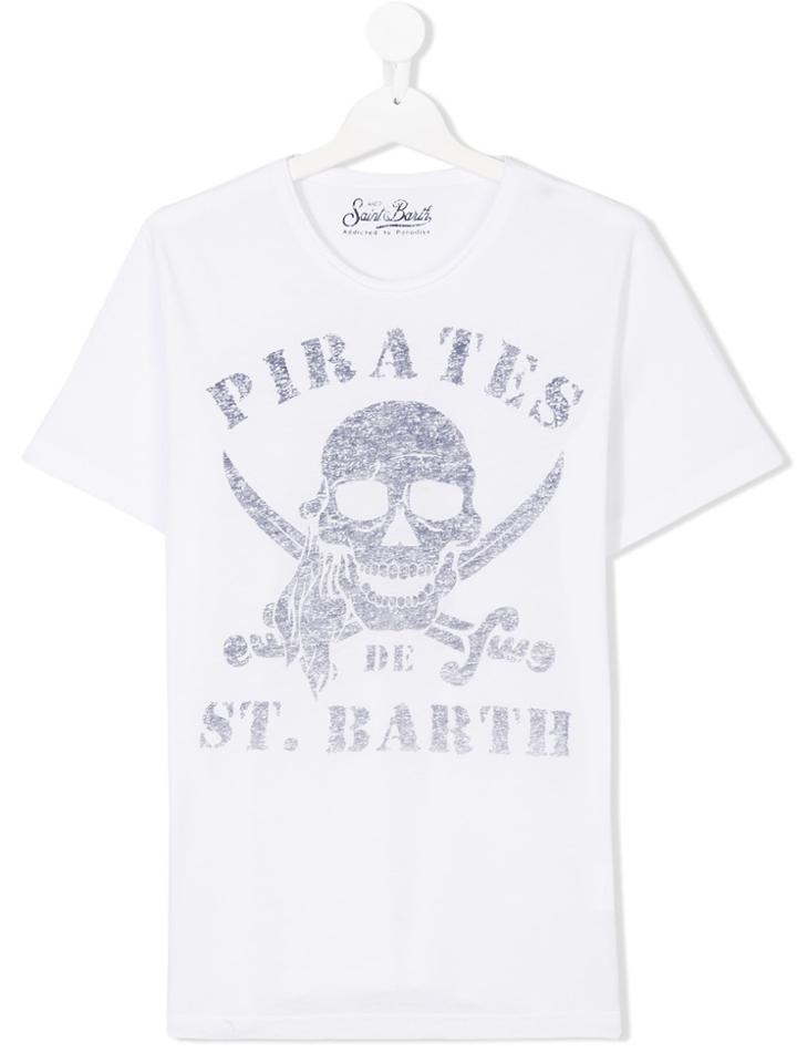 Mc2 Saint Barth Kids Teen Pirate Skull T-shirt - White