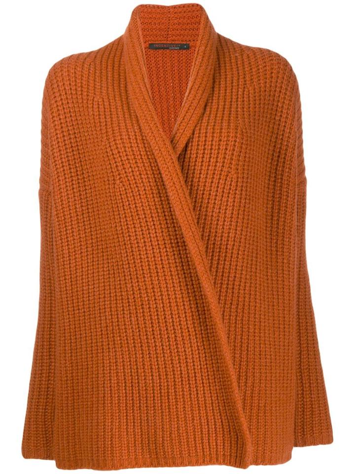Incentive! Cashmere Ribbed Cardigan - Orange