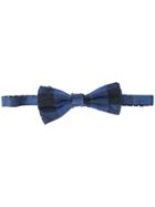Canali Checked Bow-tie - Blue