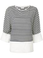 Ballantyne Striped Slouchy Top - White