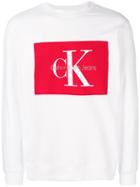 Calvin Klein Jeans Logo Long-sleeve Sweatshirt - White
