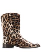 Martine Rose Leopard Print Boots - Neutrals