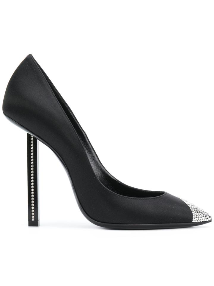 Saint Laurent Embellished Pointed Pumps - Black
