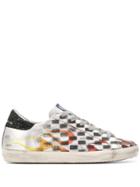 Golden Goose Superstar Flame-print Distressed Sneakers - Silver