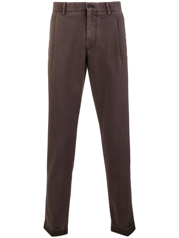 Berwich Straight-leg Trousers - Brown