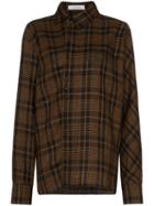 Delada Checked Long-sleeve Shirt - Brown
