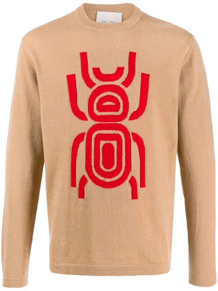 Frankie Morello Intarsia Bug Jumper - Brown