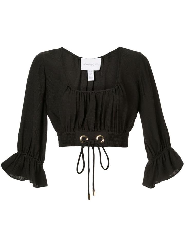Alice Mccall Gathered Cropped Blouse - Black