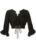 Alice Mccall Gathered Cropped Blouse - Black
