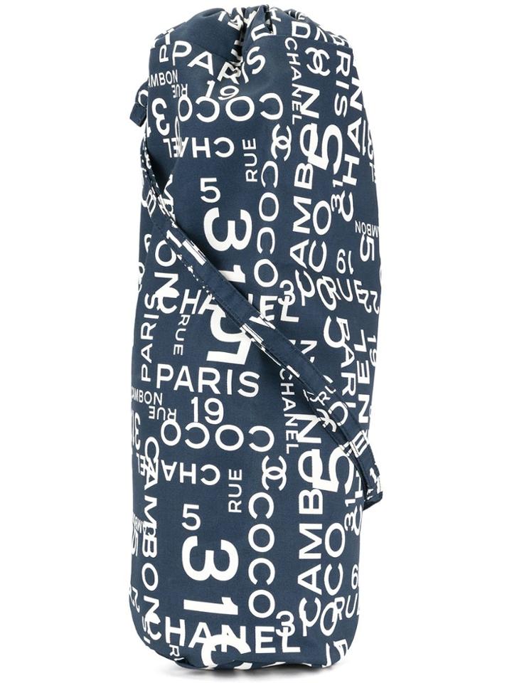 Chanel Vintage Sea Line Drawstring Shoulder Bag - Blue