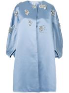 Dice Kayek Pearl Embellished Oversized Jacket - Blue