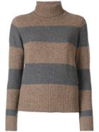 Sottomettimi Striped Roll Neck Sweater - Brown