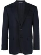 Canali Two-button Blazer, Men's, Size: 48, Blue, Wool/spandex/elastane/cupro