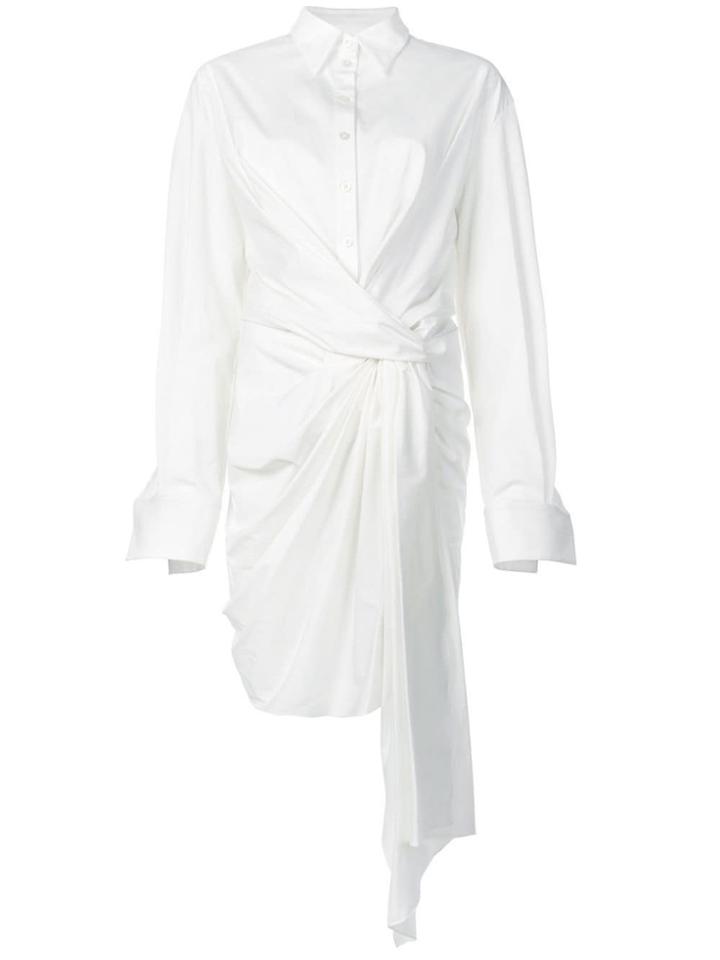Oscar De La Renta Ruched Shirt Dress - White