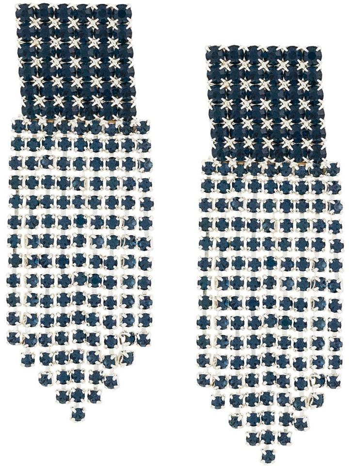 Susan Caplan Vintage 1980s Vintage Statement Drop Earrings - Blue