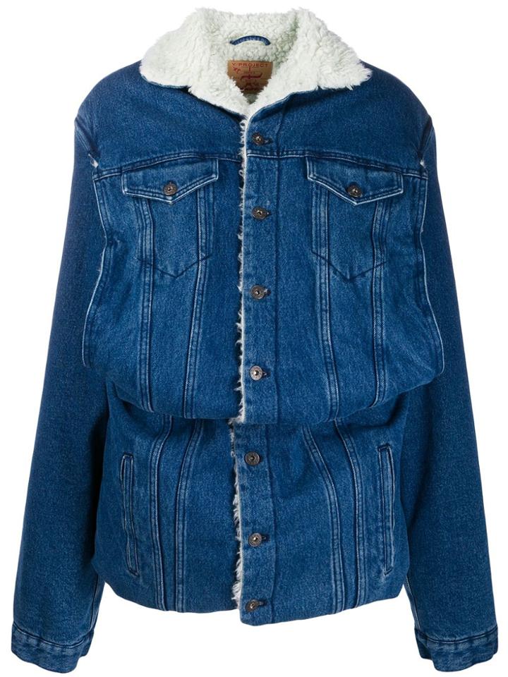 Y/project Oversized Denim Jacket - Blue