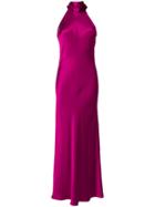 Galvan Sash Neck Gown - Pink & Purple