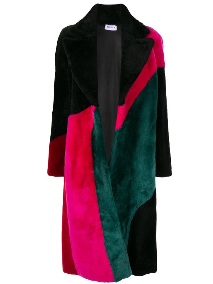 16arlington Angelica Colour Block Shearling Coat - Green