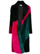 16arlington Angelica Colour Block Shearling Coat - Green
