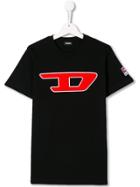 Diesel Kids Logo Printed T-shirt - Black
