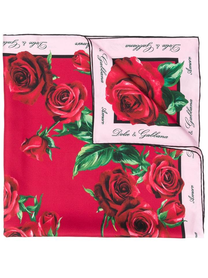 Dolce & Gabbana Floral-print Scarf - Red
