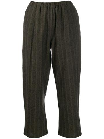 Apuntob Striped Cropped Trousers - Green