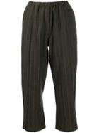 Apuntob Striped Cropped Trousers - Green