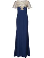 Marchesa Notte Embroidered Neck Gown