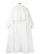 Plein Sud - Halter Ruffle Dress - Women - Silk - 36, White, Silk