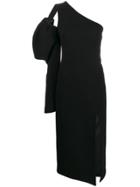David Koma Thigh Slit Midi Dress - Black