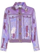 Ashish X Browns Sequin Embellished Denim Jacket - Purple