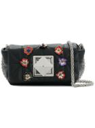 Sonia Rykiel Le Copain Floral Pin Shoulder Bag - Black