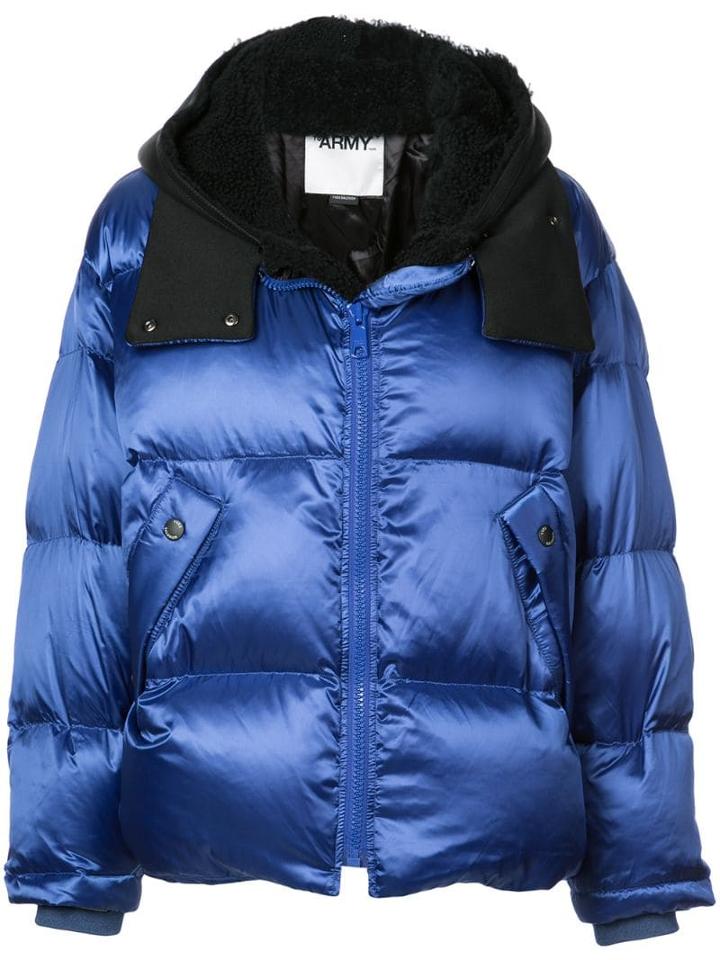 Yves Salomon Oversize Shearling Down-jacket - Blue