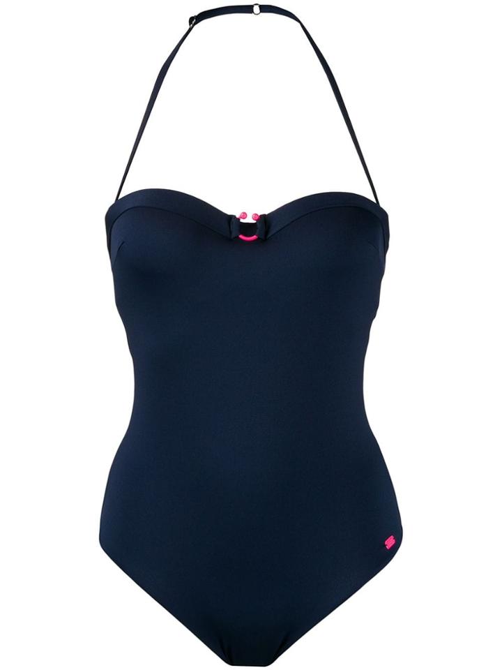 Ea7 Emporio Armani Plain One-piece Swimsuit - Blue