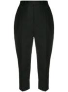 Rick Owens Cropped High Waisted Trousers - Black