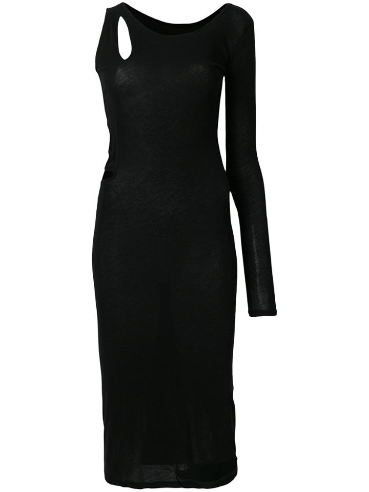 Yohji Yamamoto Cutout One Shoulder Dress - Black