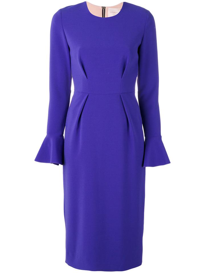Roksanda Flute Sleeve Dress - Pink & Purple