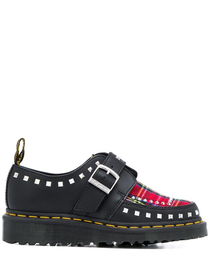Dr. Martens Check Panel Studded Loafers - Black