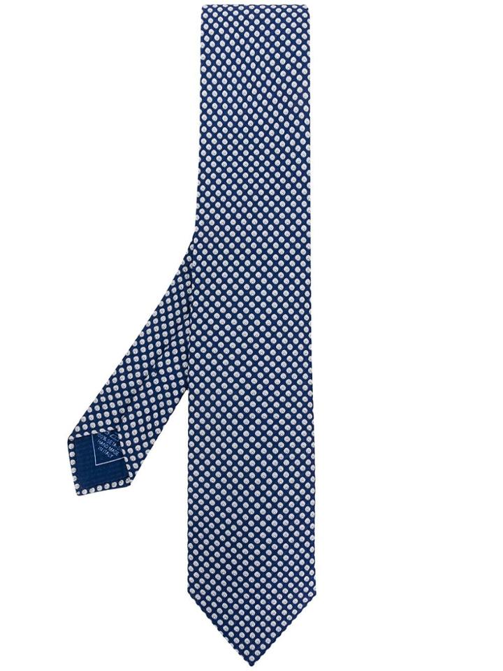 Brioni Dot Print Tie - Blue