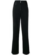 Victoria Beckham Wide Leg Tuxedo Trousers - Black