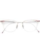Thom Browne Eyewear Shiny Silver Optical Glasses - Grey