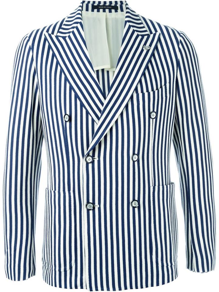 Tagliatore Double Breasted Stripe Blazer