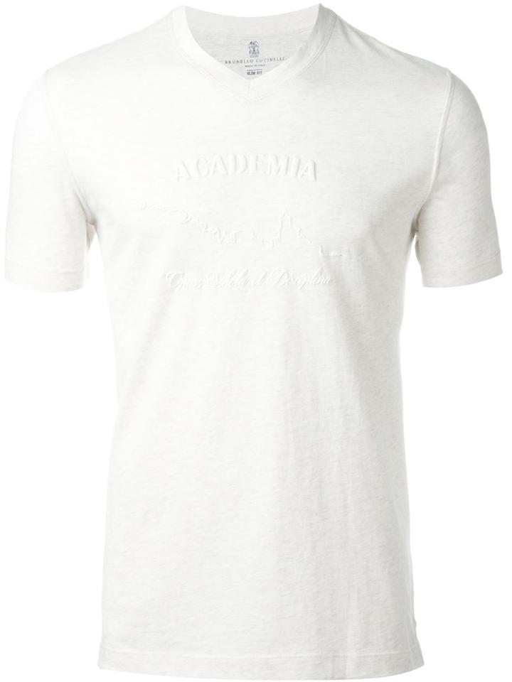 Brunello Cucinelli Printed T-shirt, Men's, Size: M, Nude/neutrals, Cotton