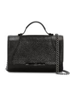 Khirma Eliazov Diamond Mini Satchel, Women's, Black, Leather/lizard Skin