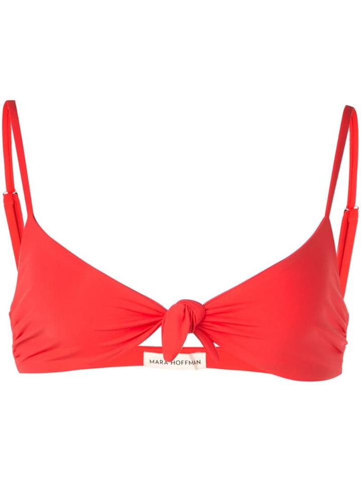 Mara Hoffman Tie Front Triangle Top - Red
