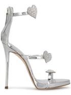 Giuseppe Zanotti Design Coline Swarovski Heart Sandals - Silver