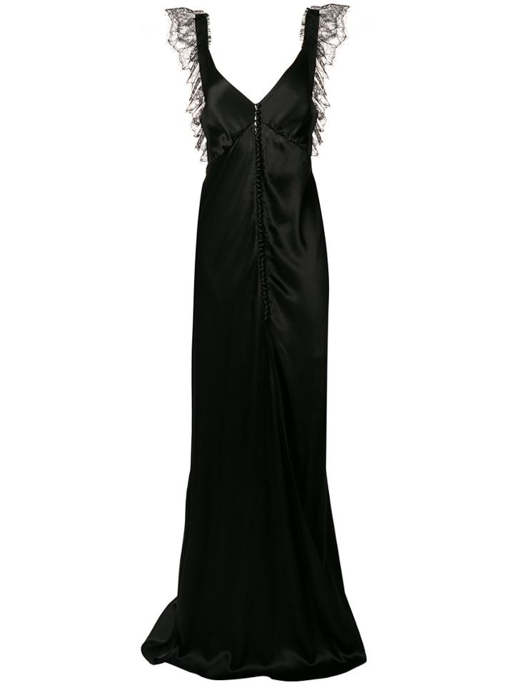 Redemption Lace Trim Evening Gown - Black
