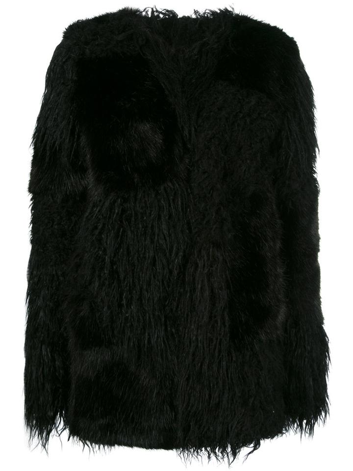 Rta Fur Effect Coat, Women's, Size: Xs, Black, Acrylic/modacrylic/cotton/polyester