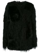 Rta Fur Effect Coat, Women's, Size: Xs, Black, Acrylic/modacrylic/cotton/polyester