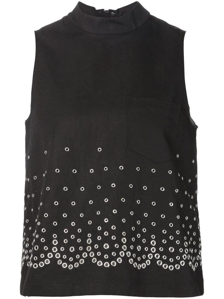 Alexander Wang Eyelet Embellished Top - Black